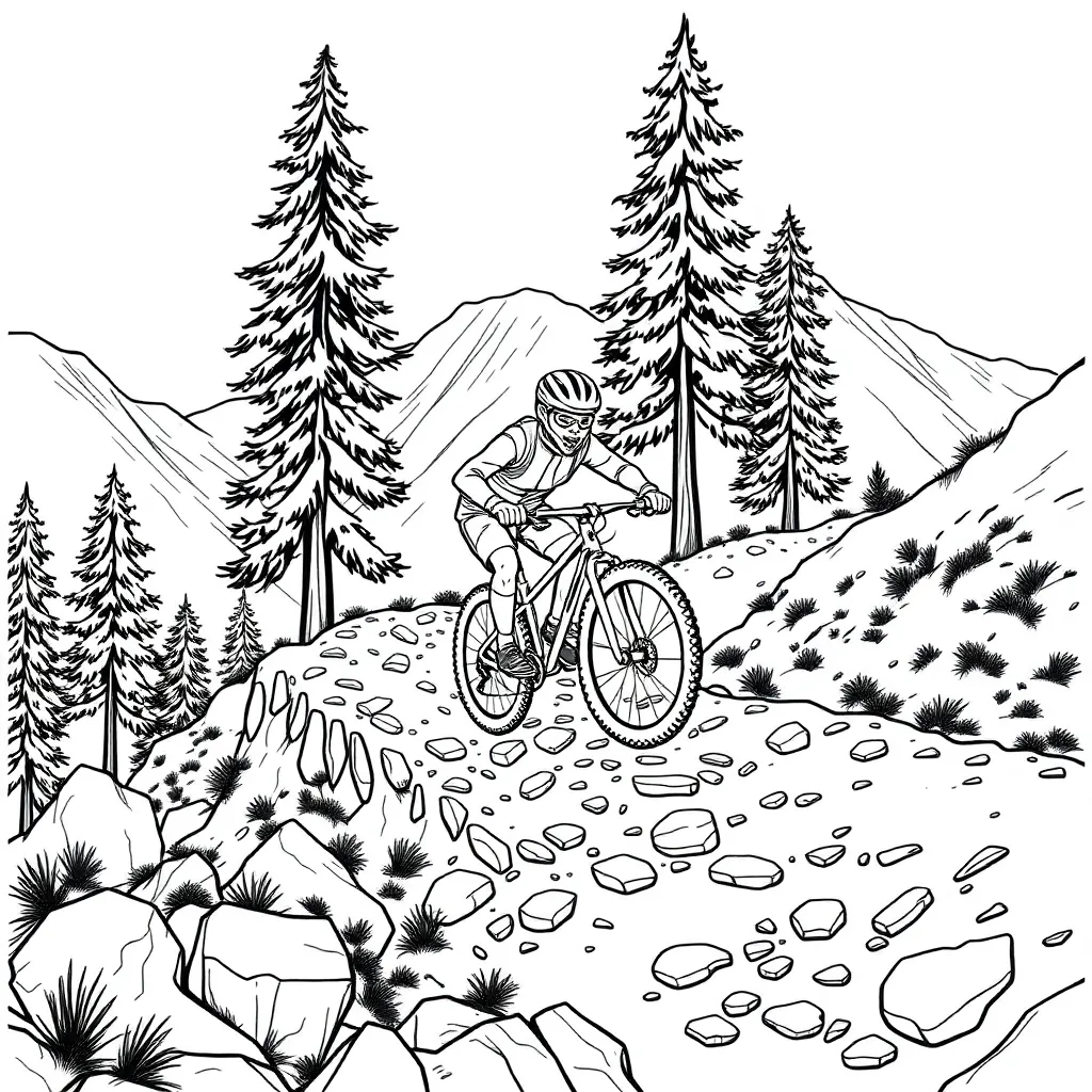 Mountain Biker coloring page