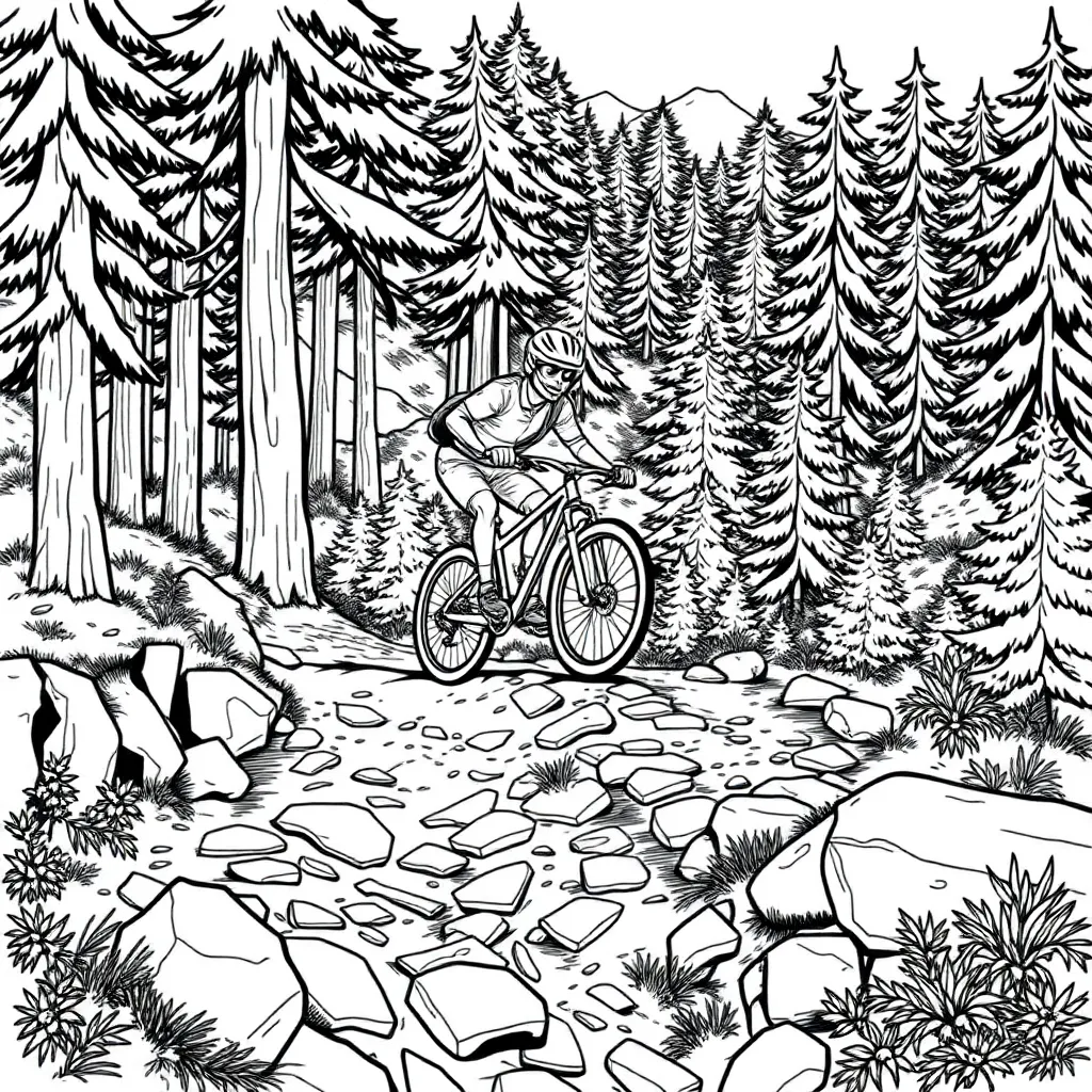 Mountain Biker coloring page