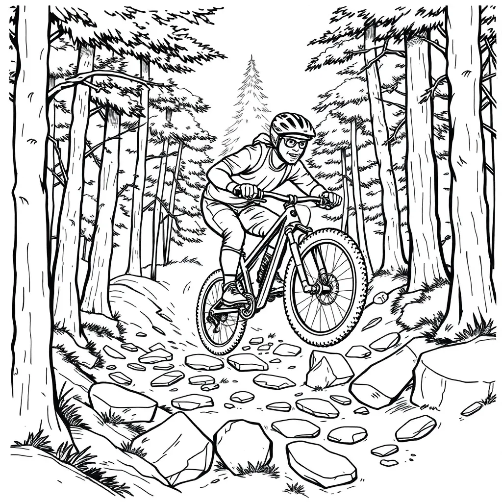 Mountain Biker coloring page