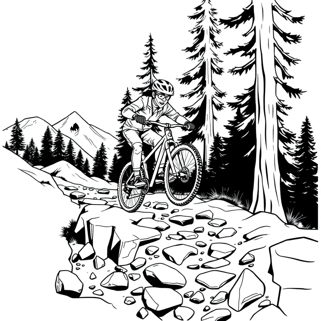 Mountain Biker coloring page