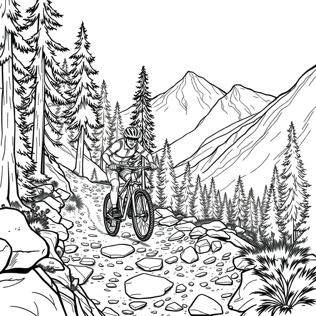 Mountain Biker coloring page