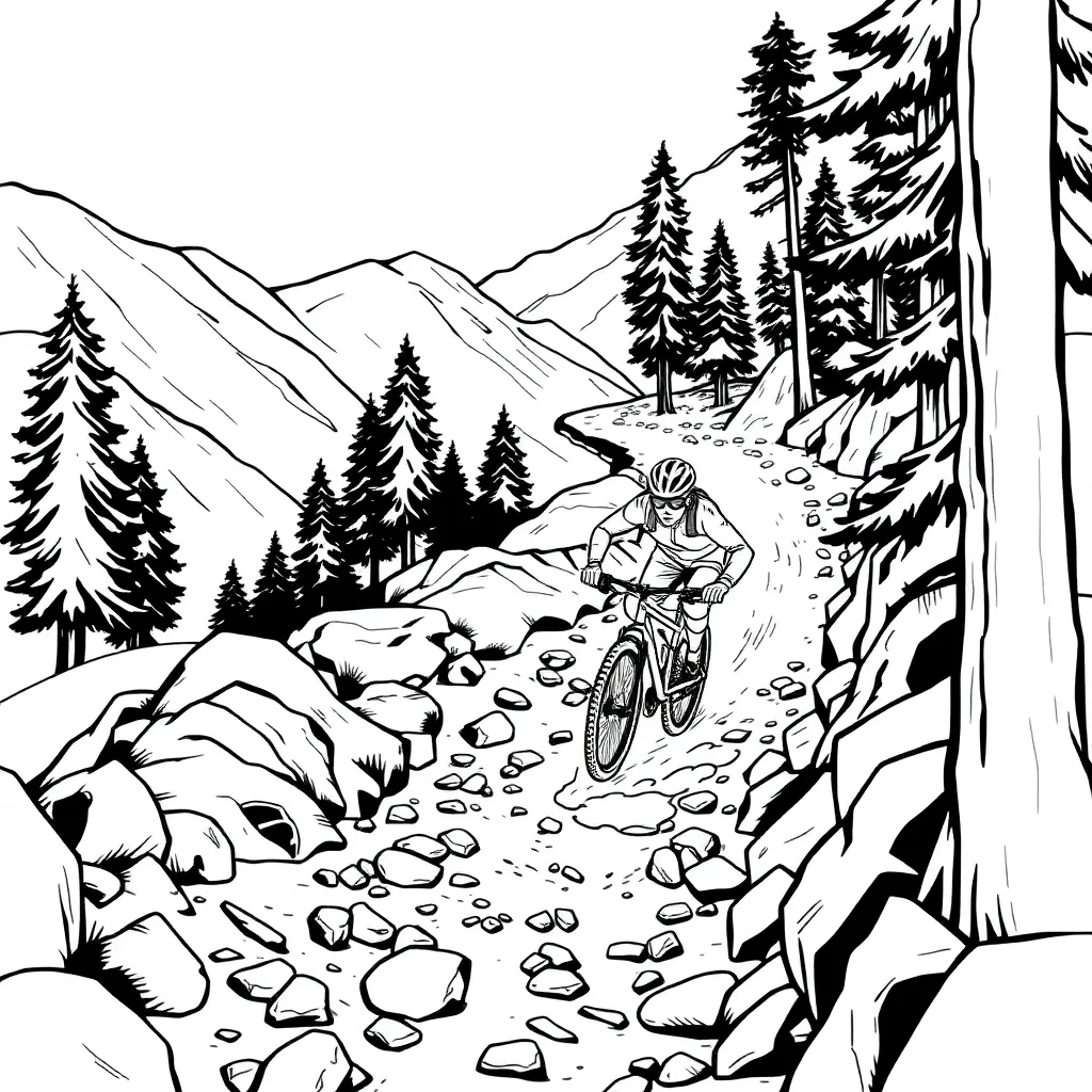Mountain Biker coloring page