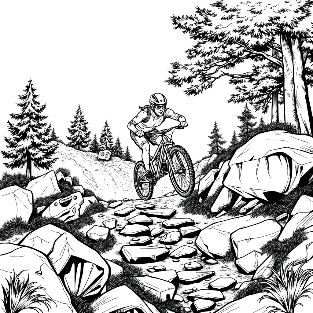 Mountain Biker coloring page