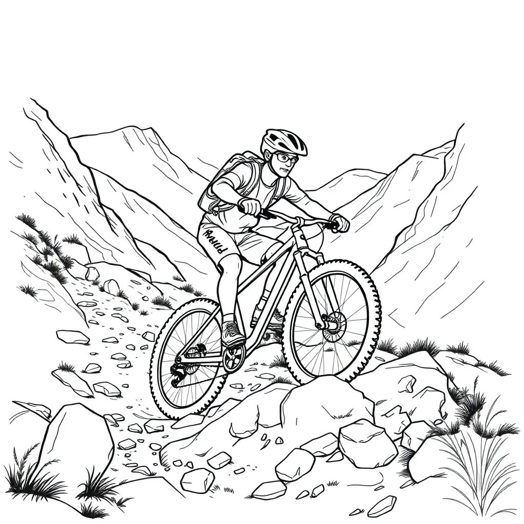 Mountain Biker coloring page
