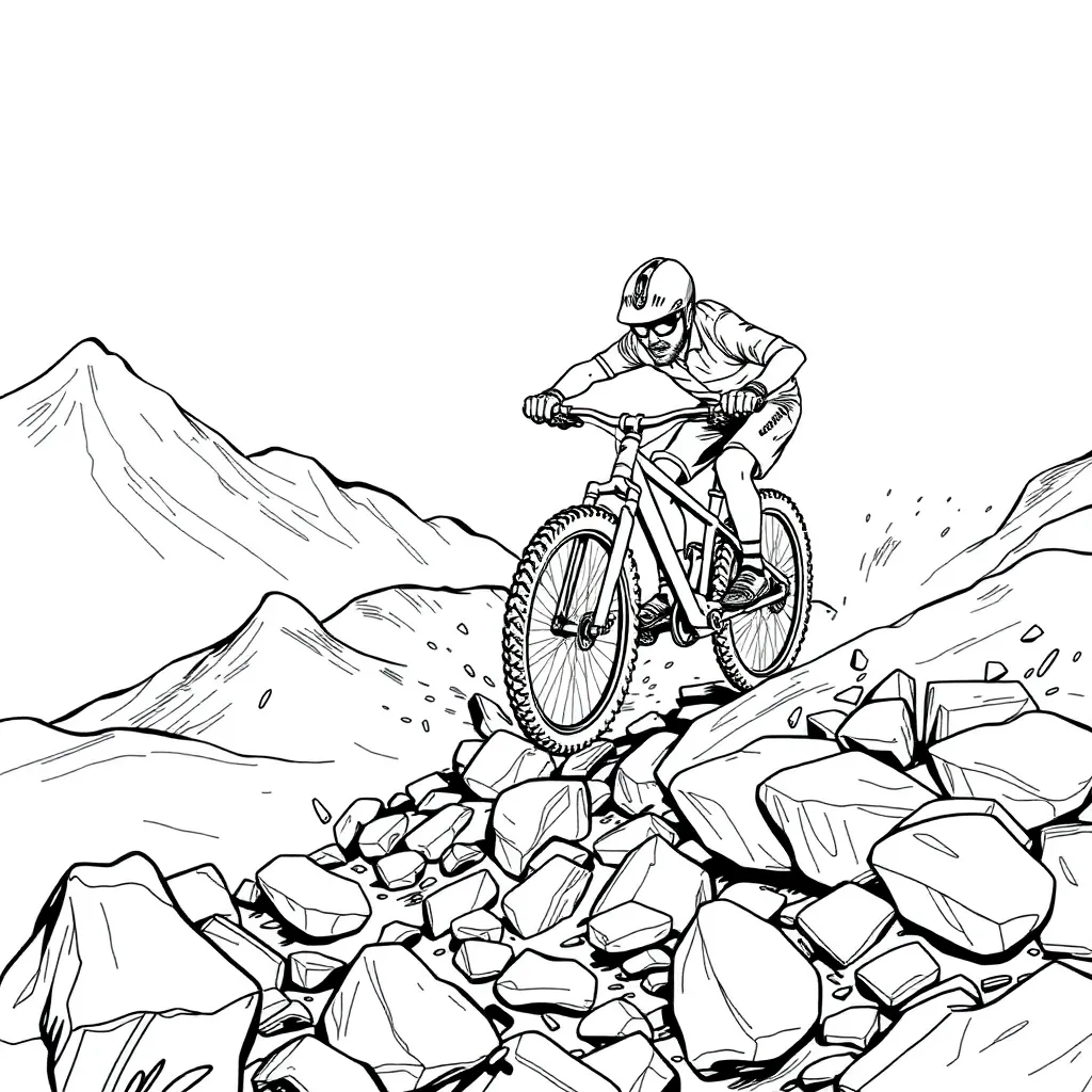 Mountain Biker coloring page