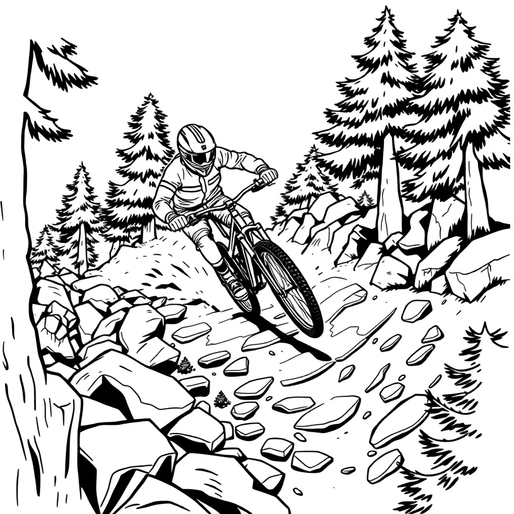 Mountain Biker coloring page