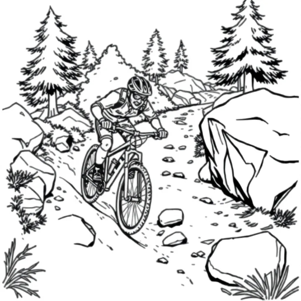 Mountain Biker coloring page