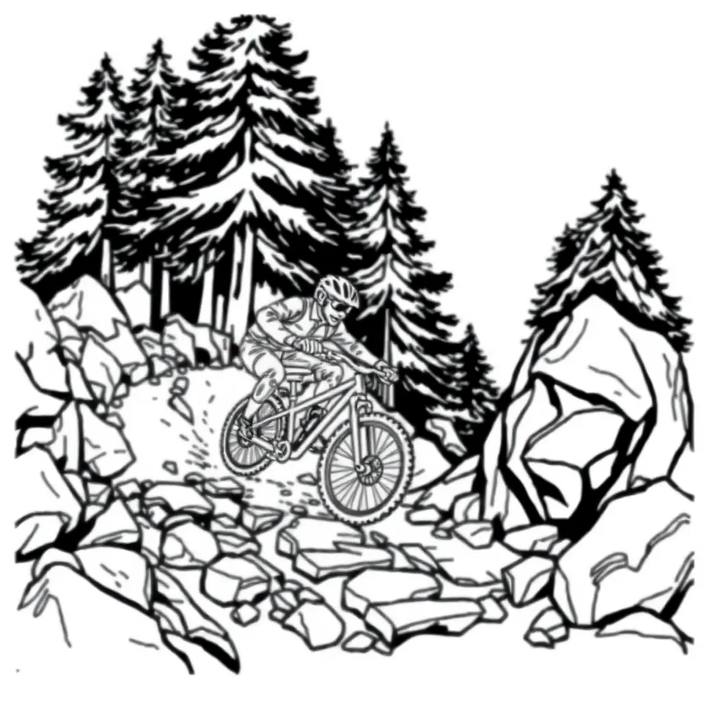 Mountain Biker coloring page