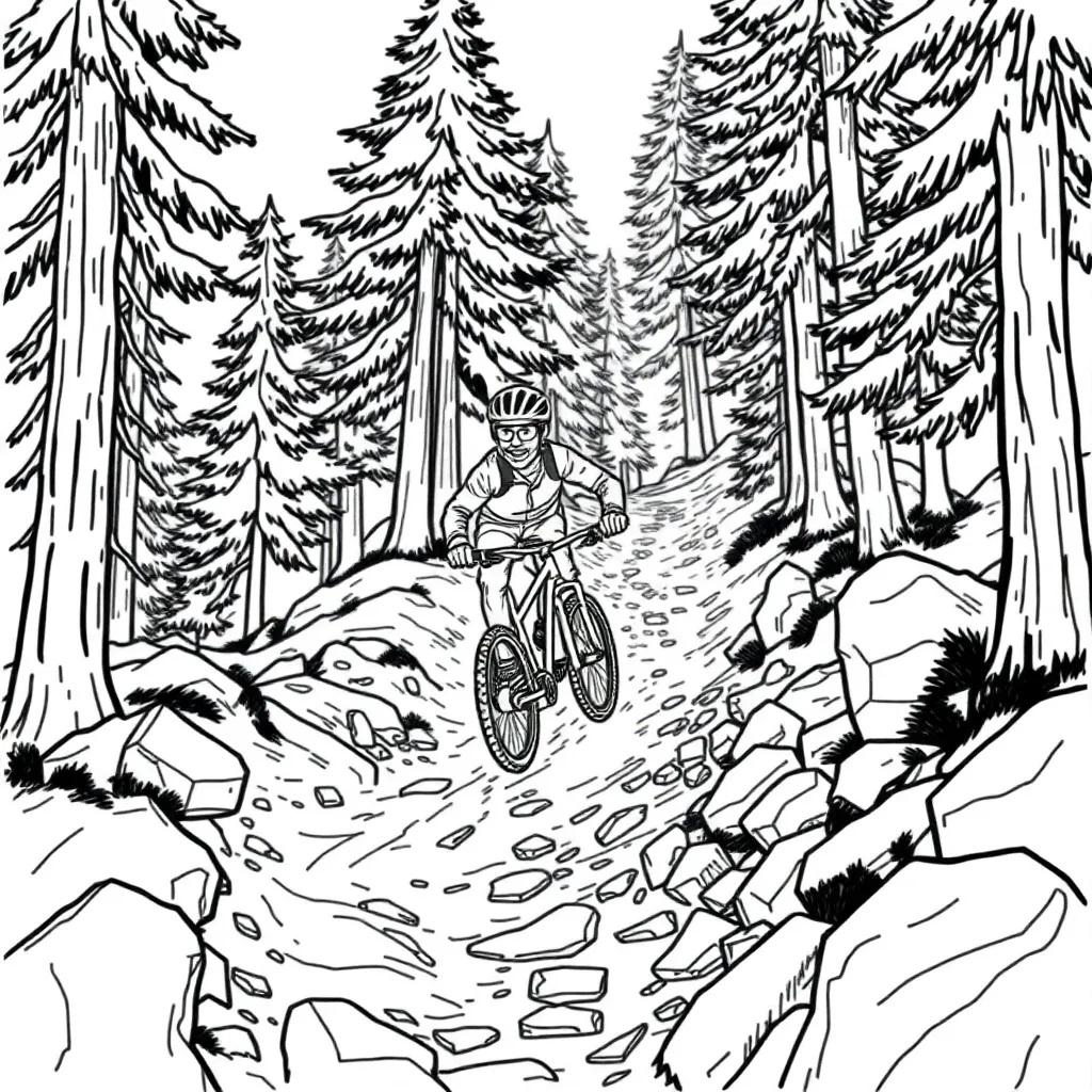 Mountain Biker coloring page