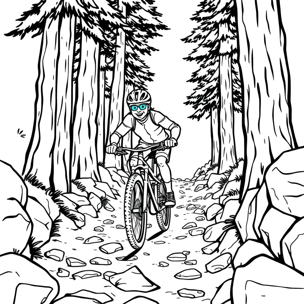 Mountain Biker coloring page