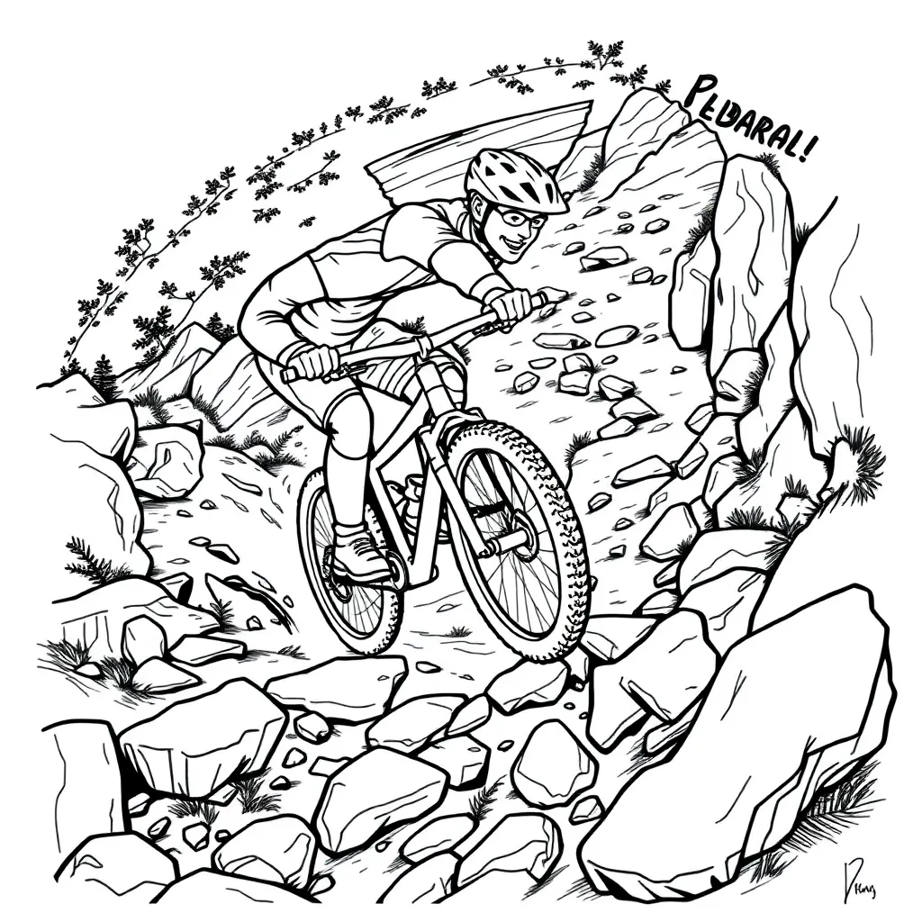Mountain Biker coloring page