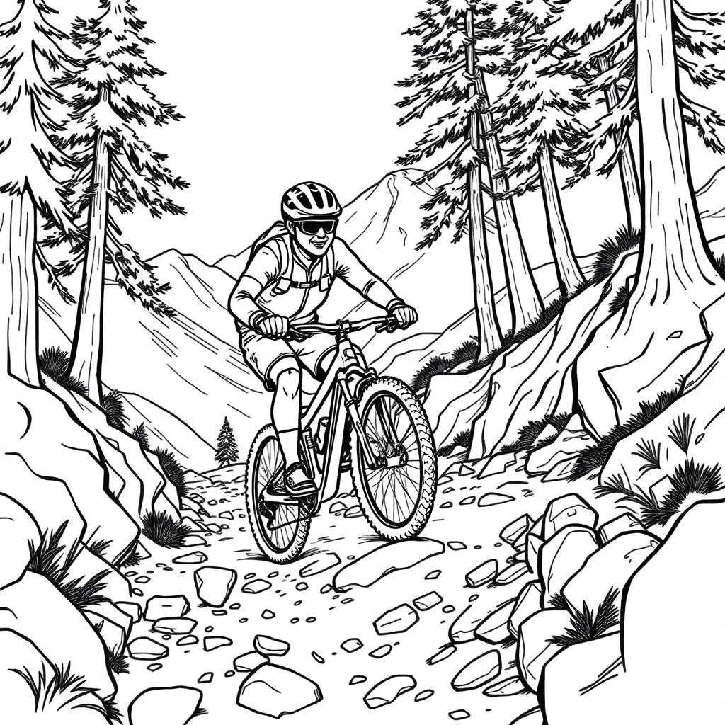Mountain Biker coloring page