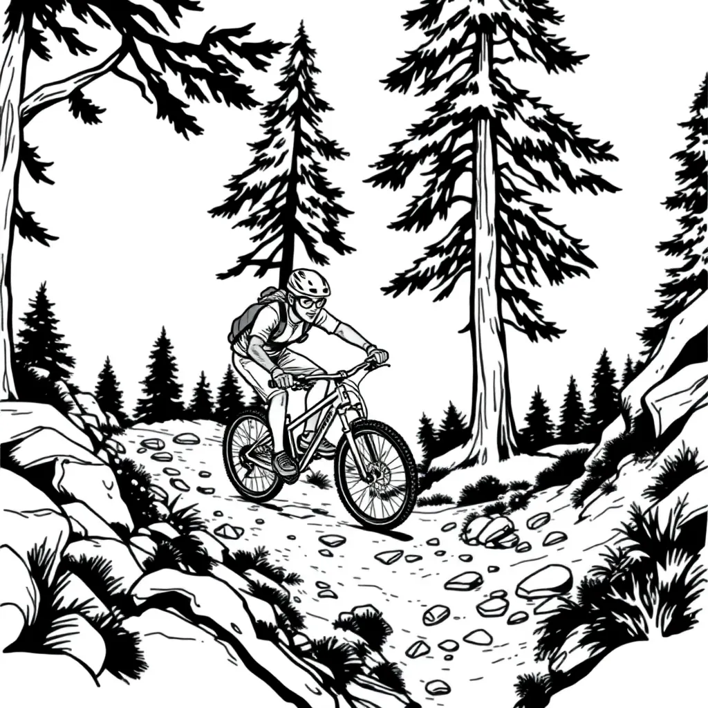 Mountain Biker coloring page