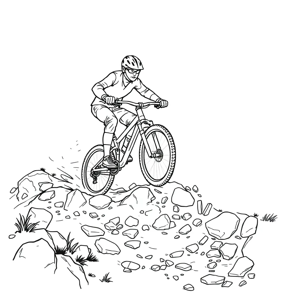 Mountain Biker coloring page