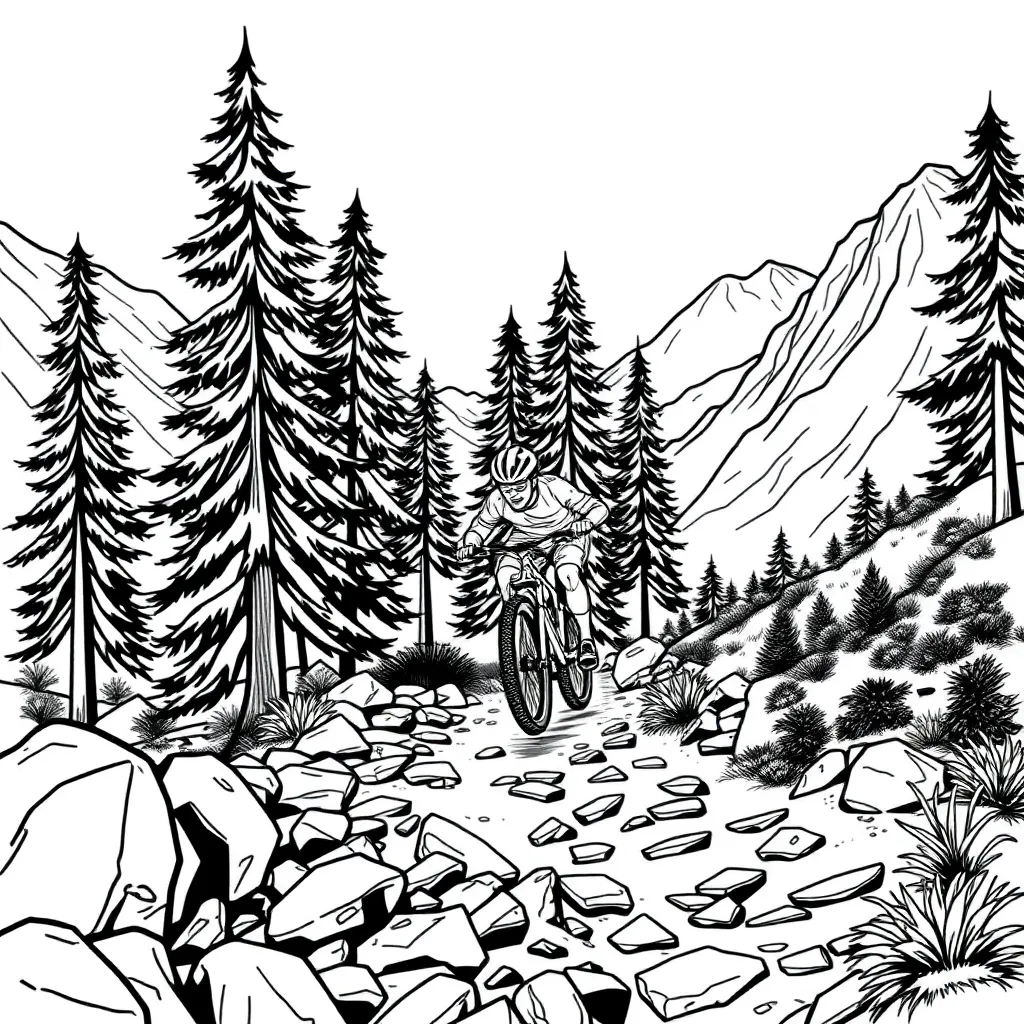 Mountain Biker coloring page