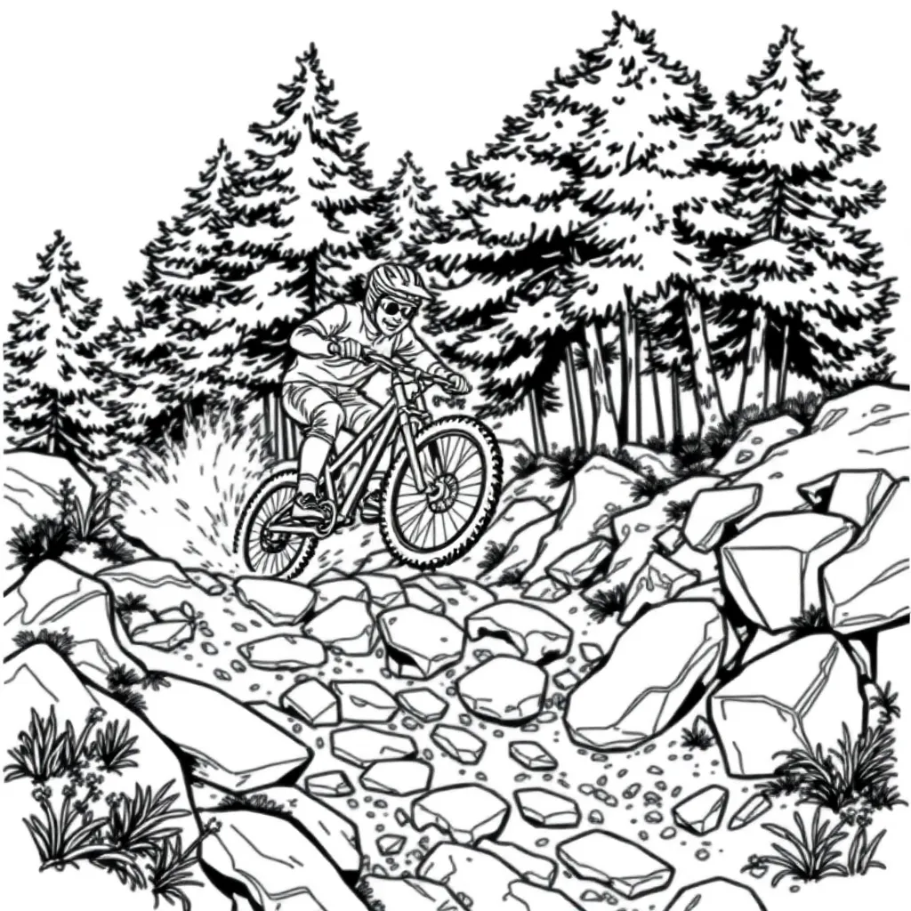 Mountain Biker coloring page