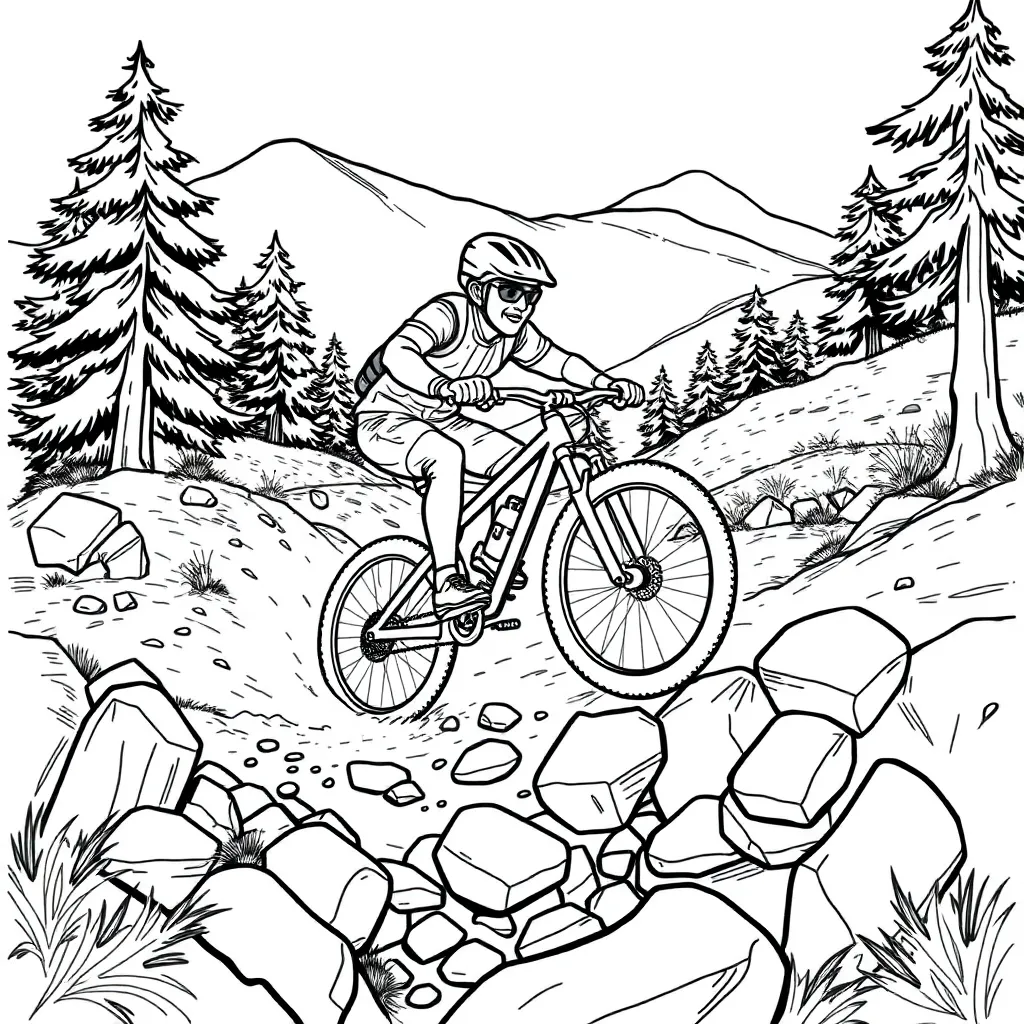 Mountain Biker coloring page