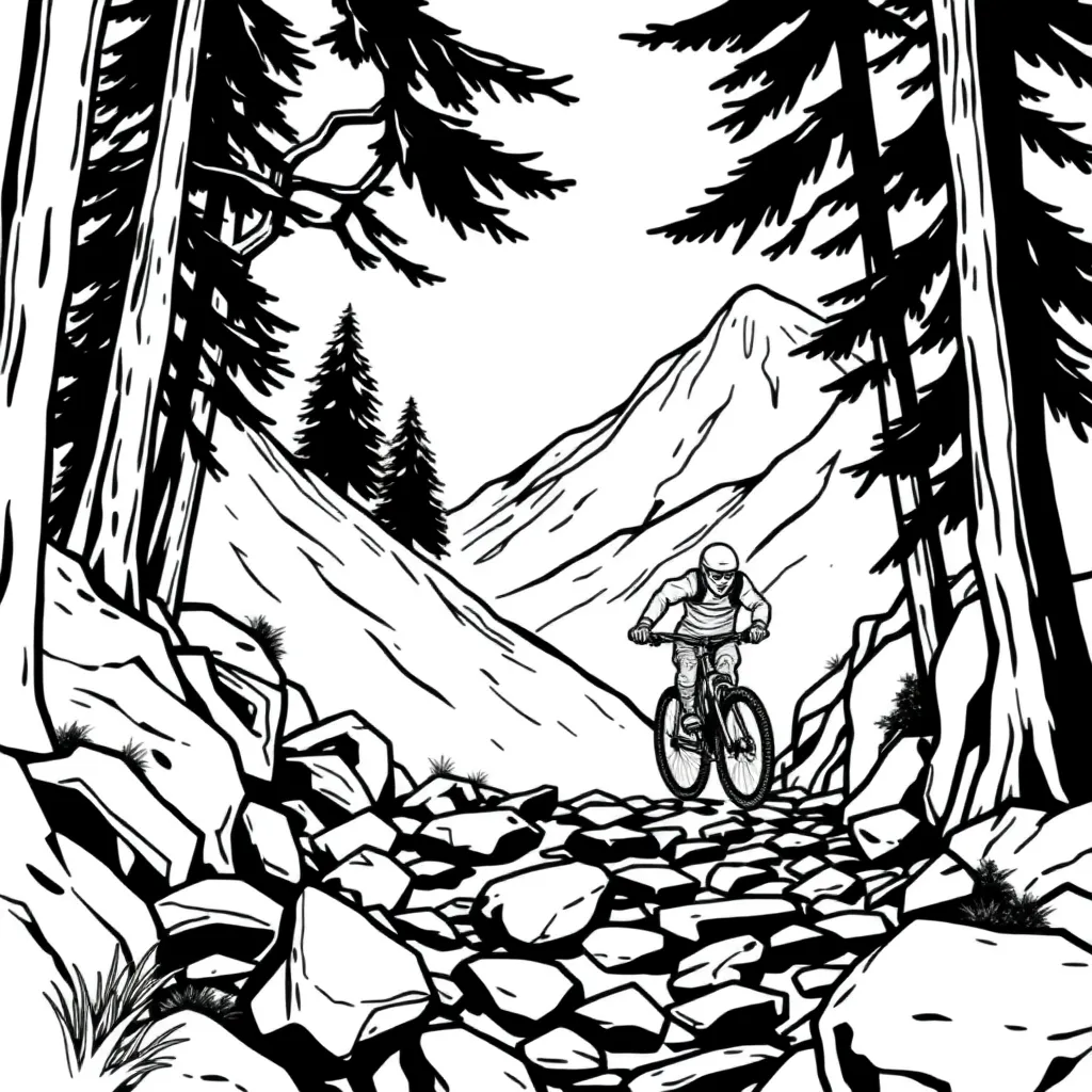 Mountain Biker coloring page