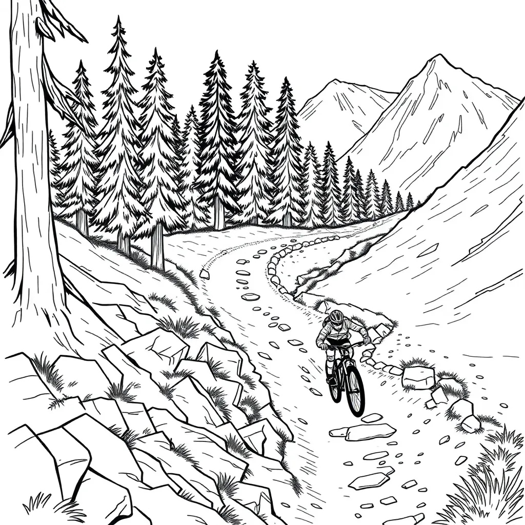 Mountain Biker coloring page