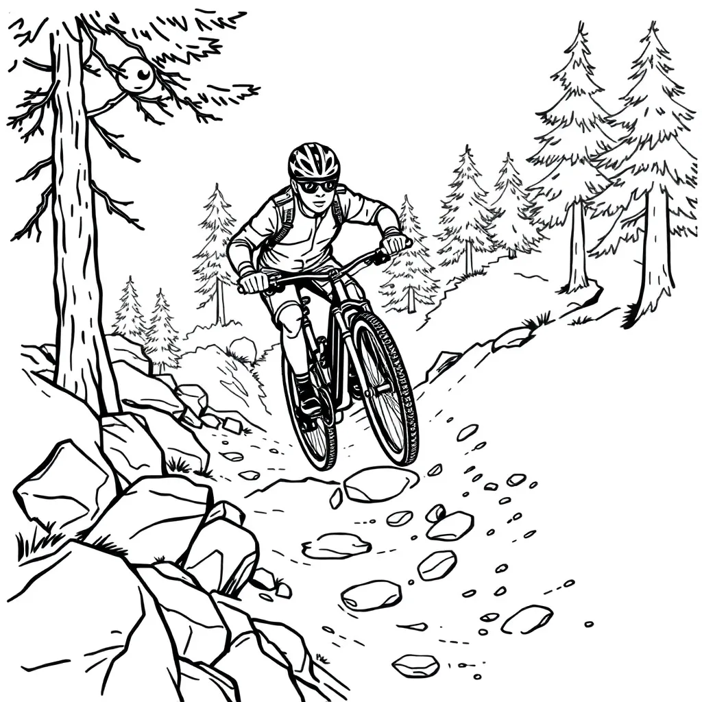 Mountain Biker coloring page