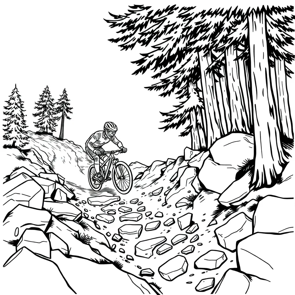 Mountain Biker coloring page