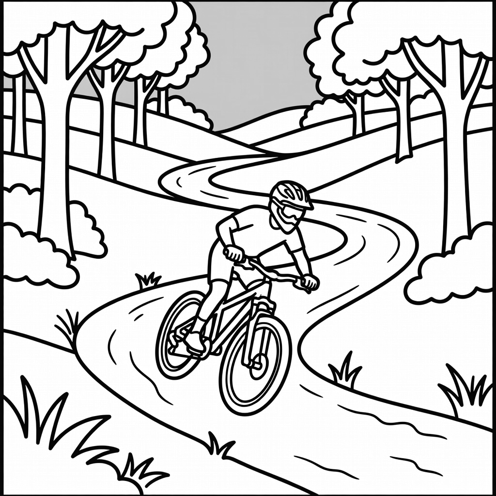 Mountain Biker coloring page