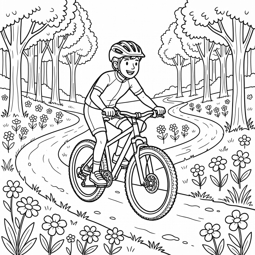 Mountain Biker coloring page