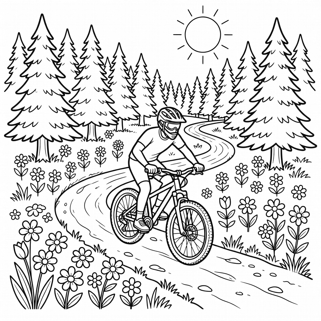 Mountain Biker coloring page