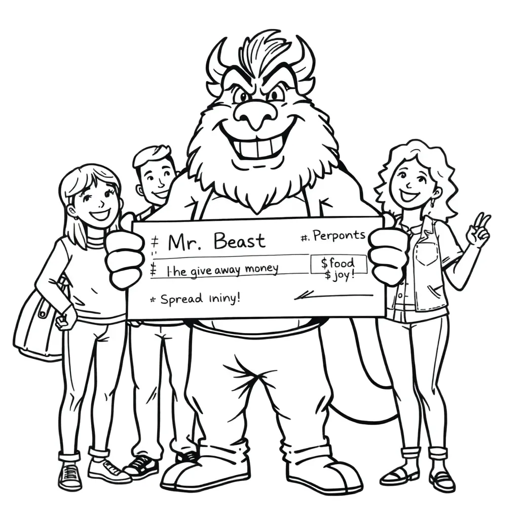 Mr Beast coloring page