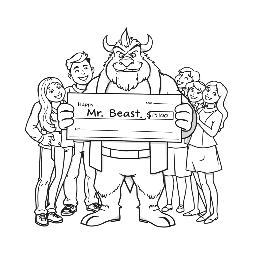 Mr Beast coloring page