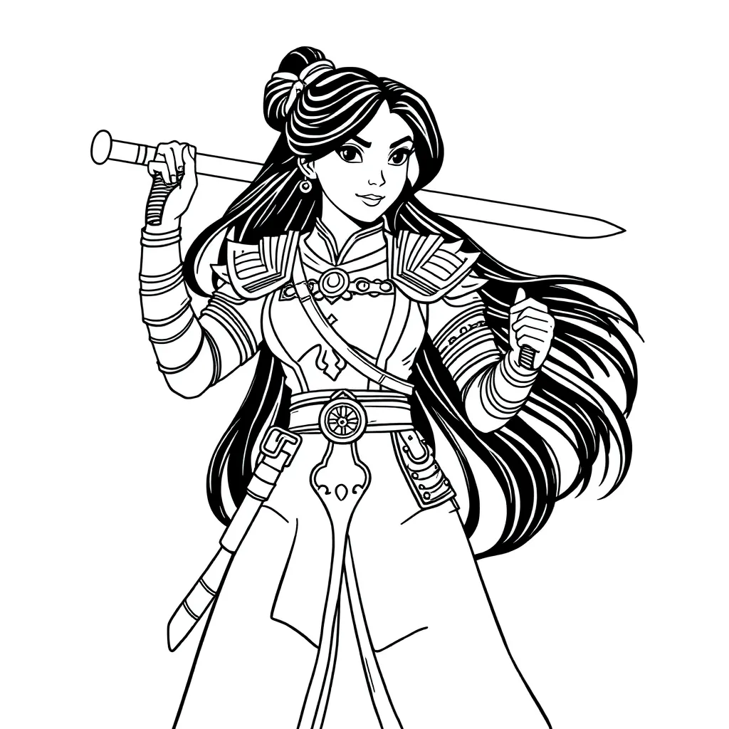 Mulan coloring page