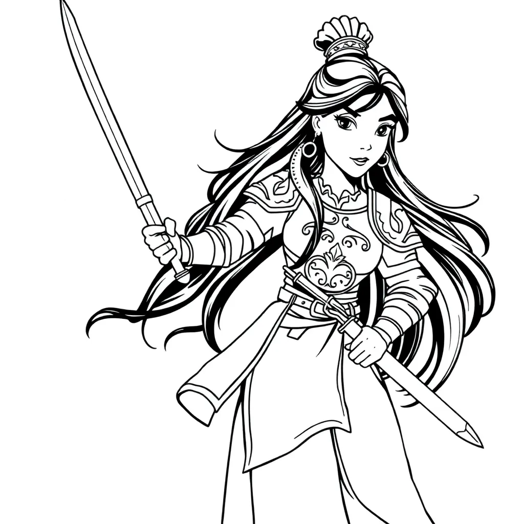 Mulan coloring page