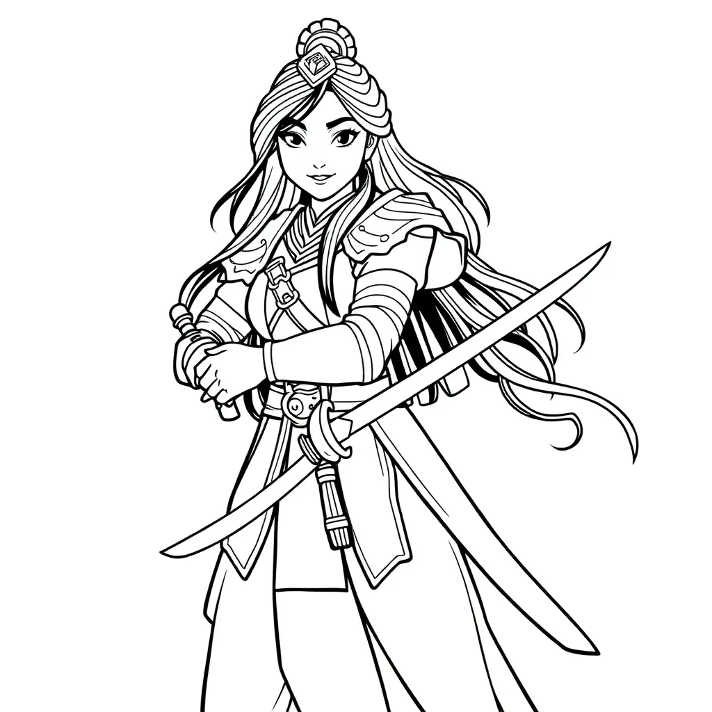 Mulan coloring page