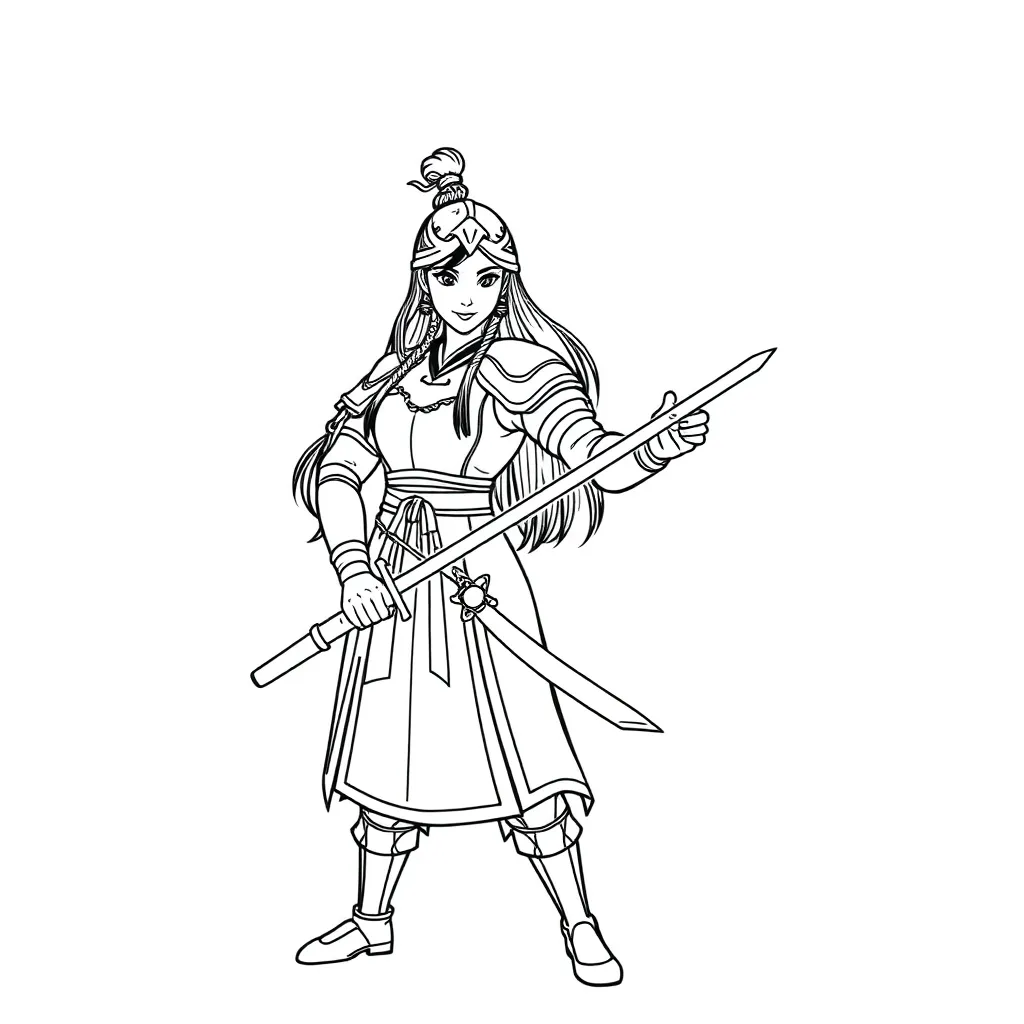 Mulan coloring page