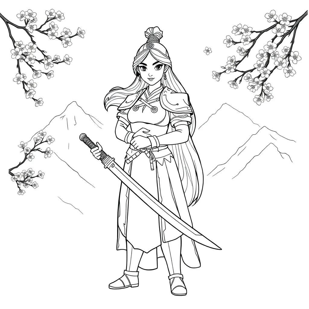 Mulan coloring page