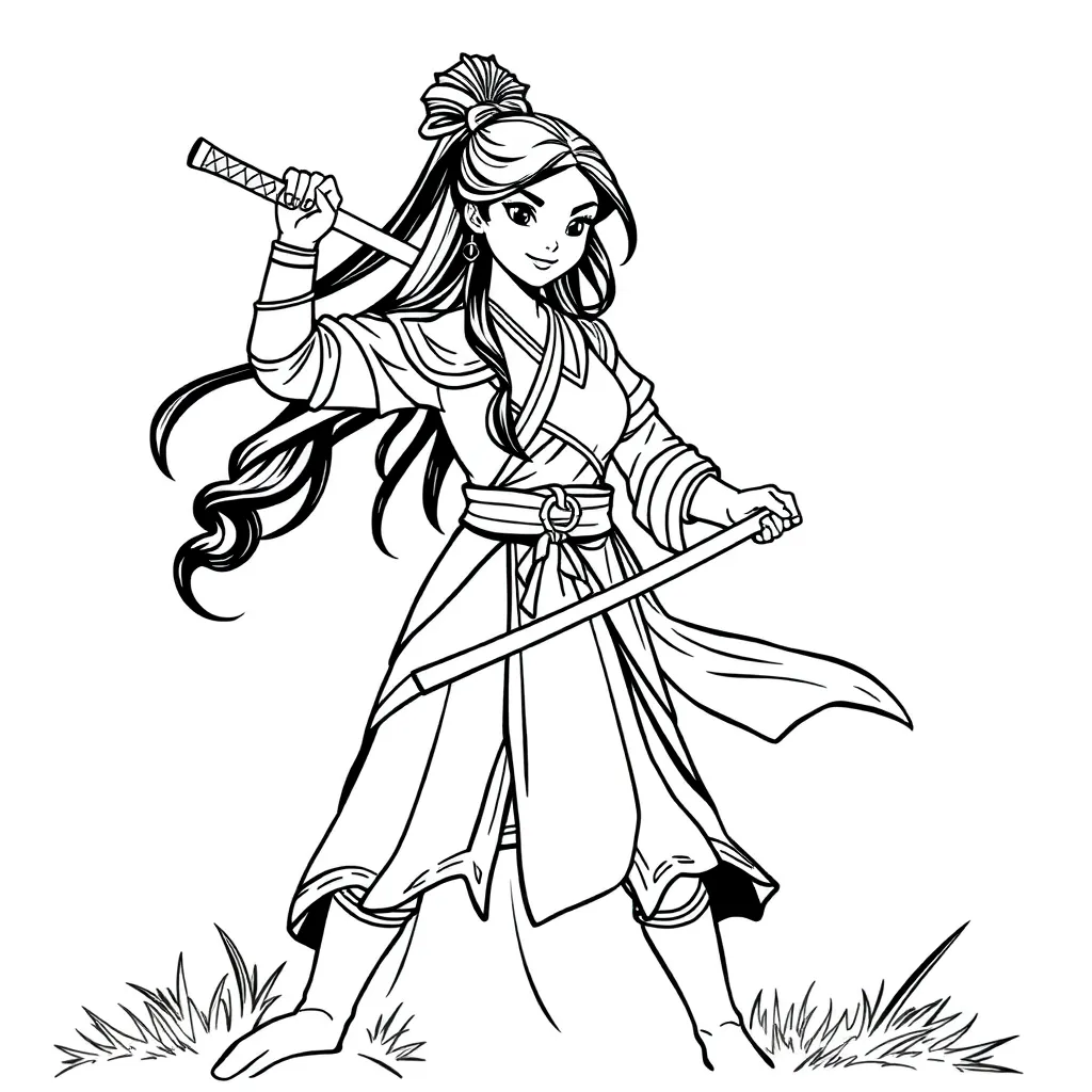 Mulan coloring page