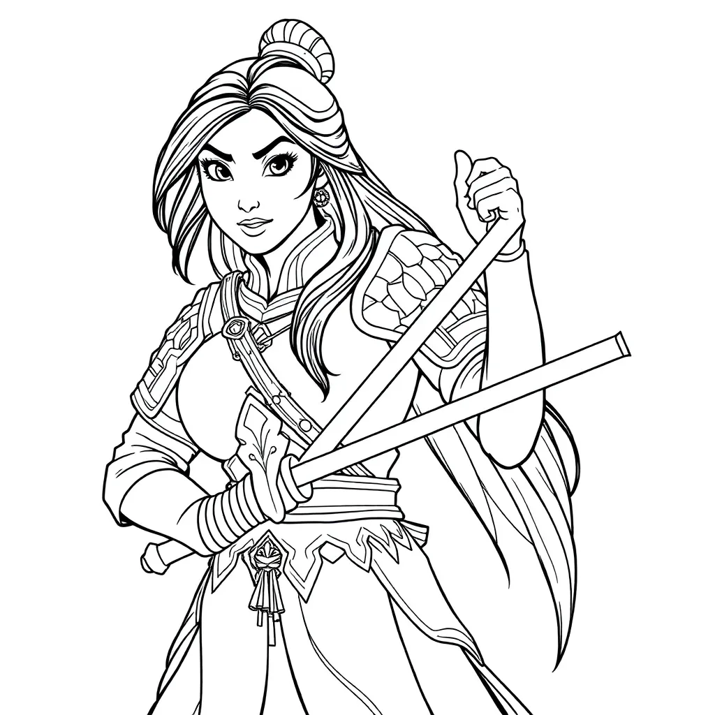 Mulan coloring page
