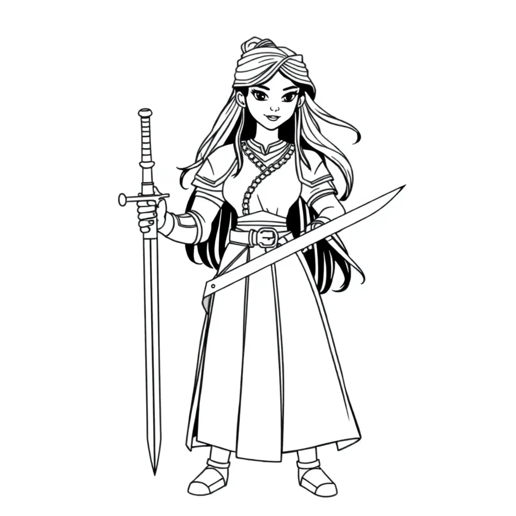 Mulan coloring page