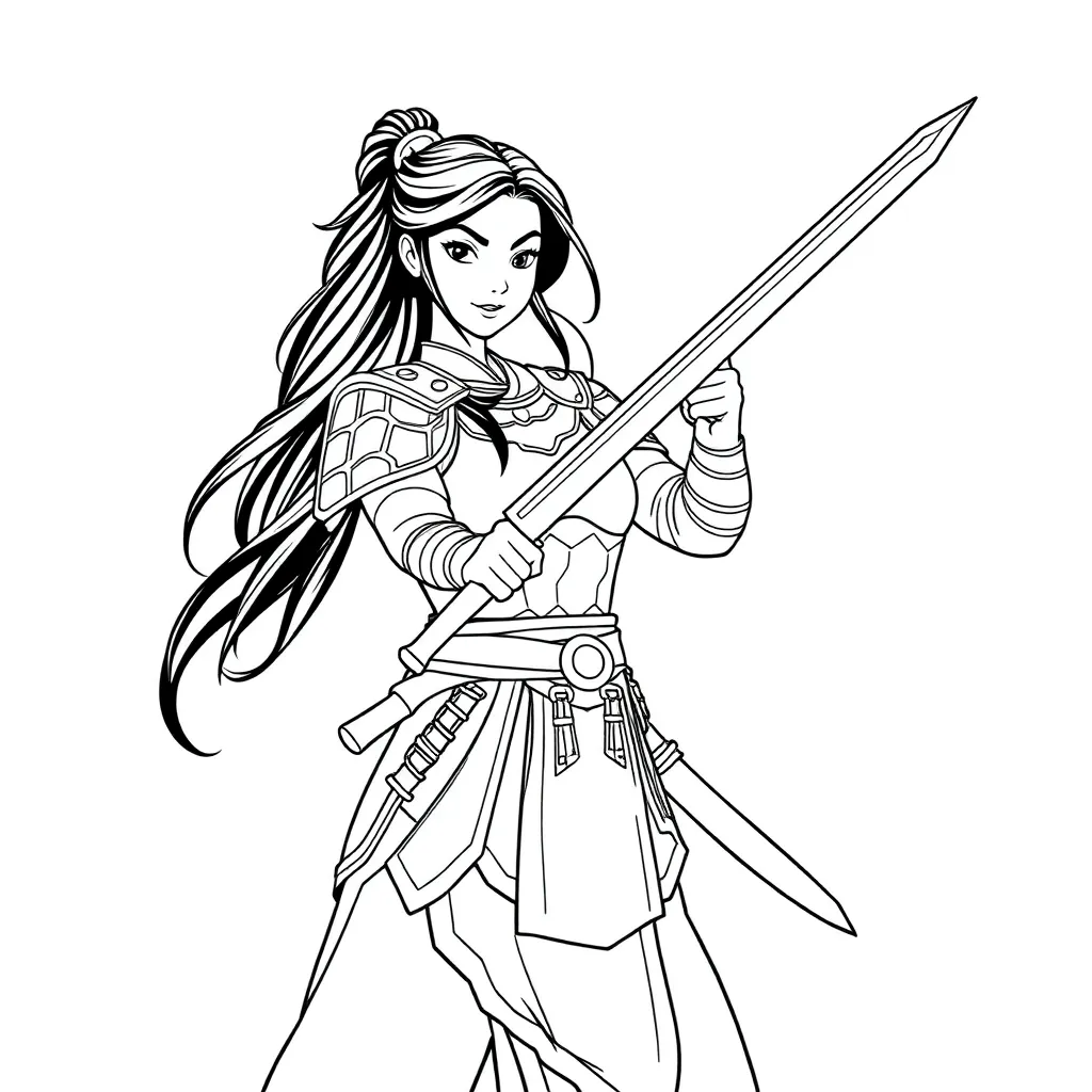 Mulan coloring page