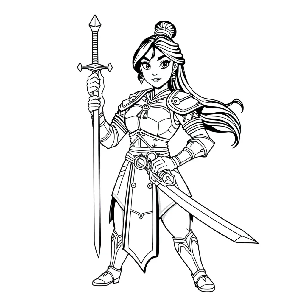 Mulan coloring page