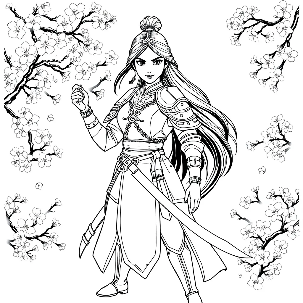 Mulan coloring page