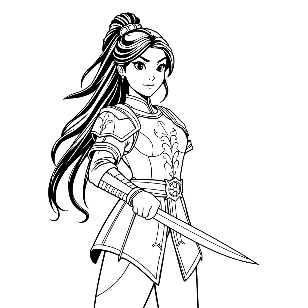 Mulan coloring page