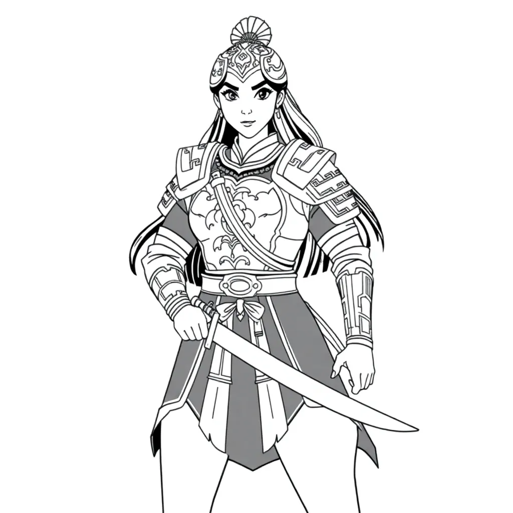 Mulan coloring page