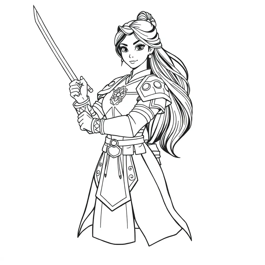 Mulan coloring page