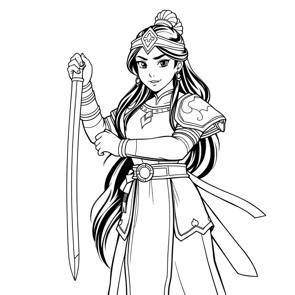 Mulan coloring page