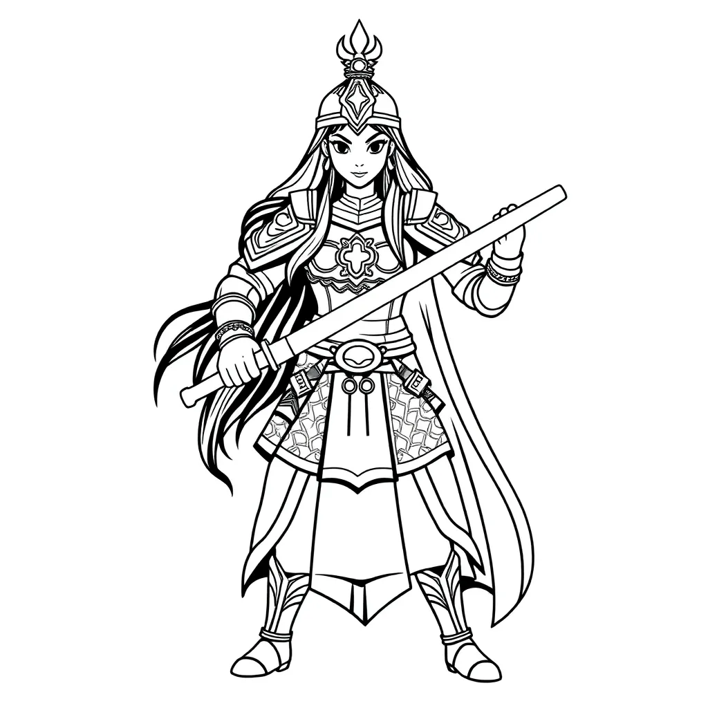 Mulan coloring page