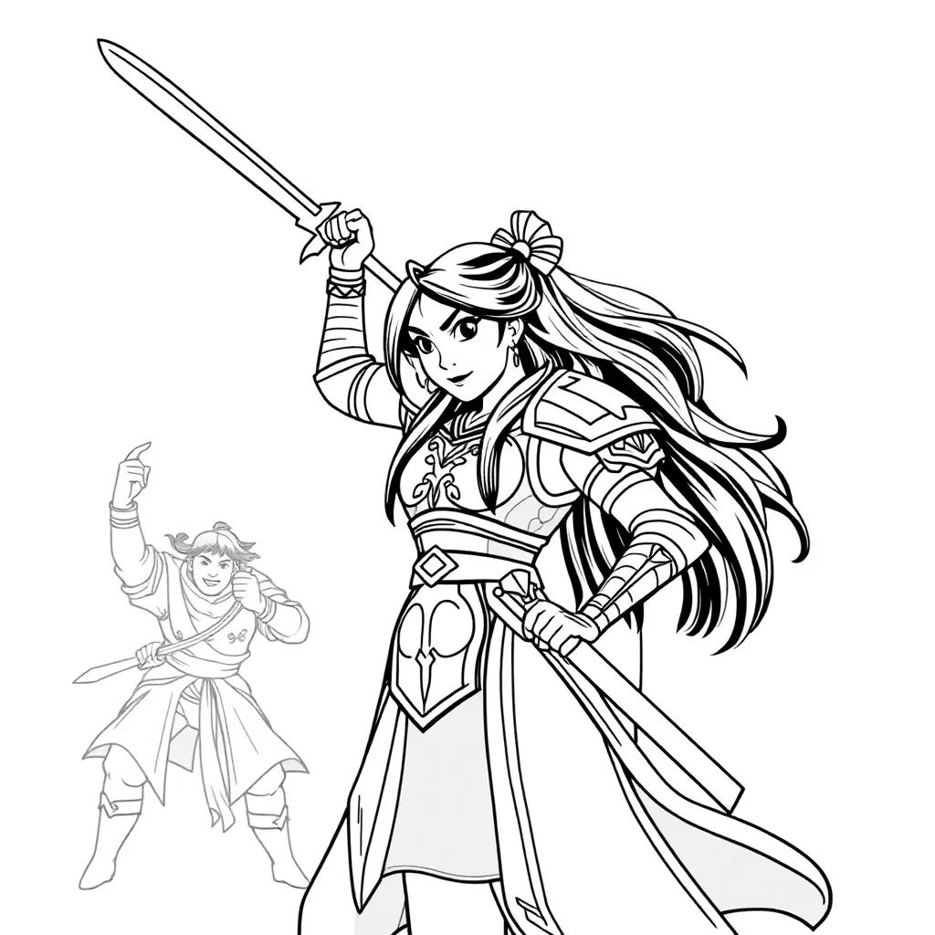 Mulan coloring page