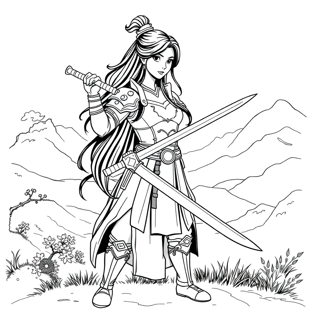 Mulan coloring page