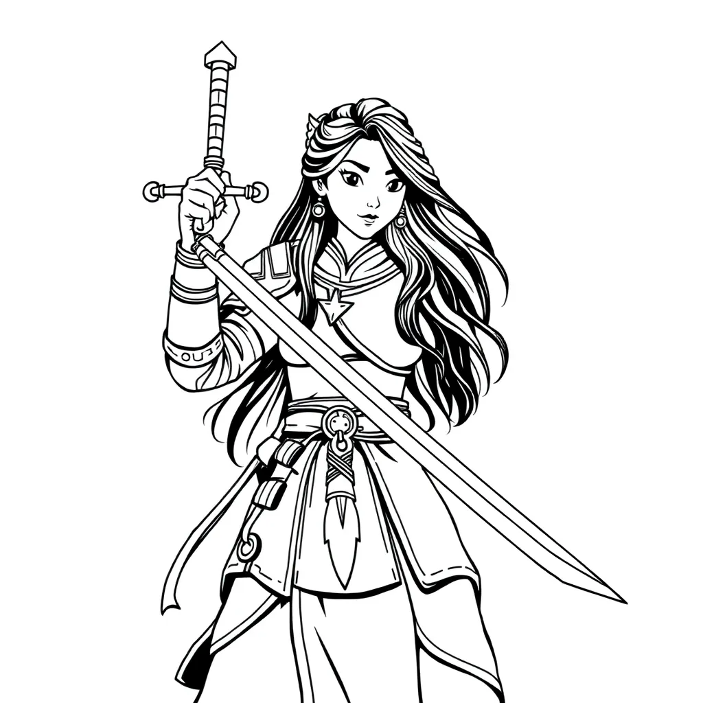 Mulan coloring page