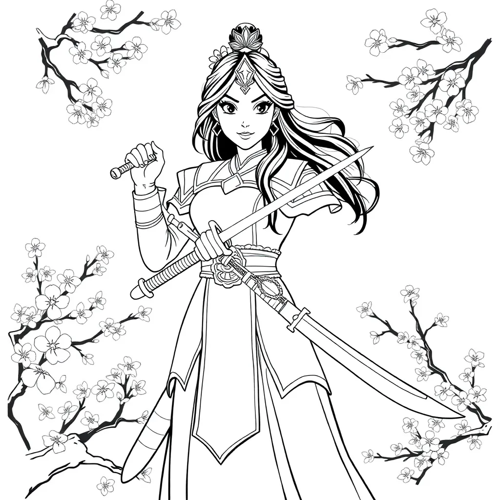 Mulan coloring page